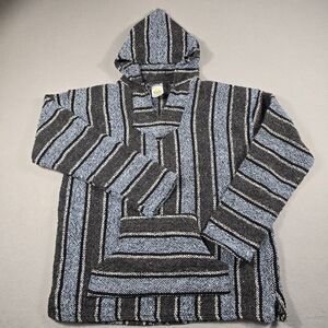 Sunspecs Men's XL Blue Baja Drug Rug Mexican Pullover Hoodie Sweatshirt Unisex